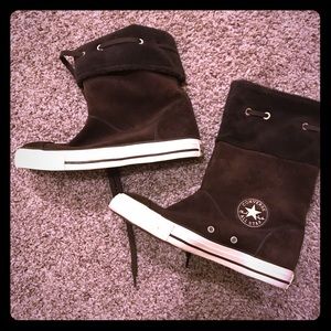 Converse brown suede leather boots